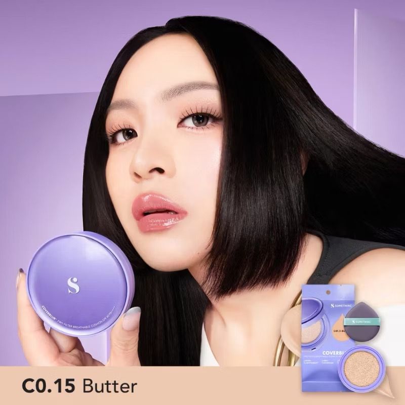Somethinc Coverblur Pro Filter Breathable Cushion Full set(C01.5 Butter)