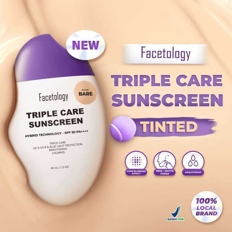 Facetology Triple Care Sunscreen SPF 50 40ml (Tinted)