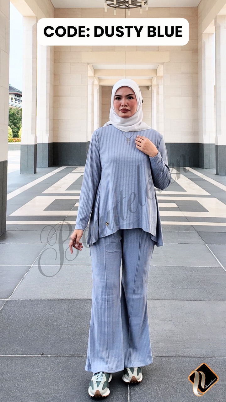 Leora Set in Dusty Blue (Free Size)